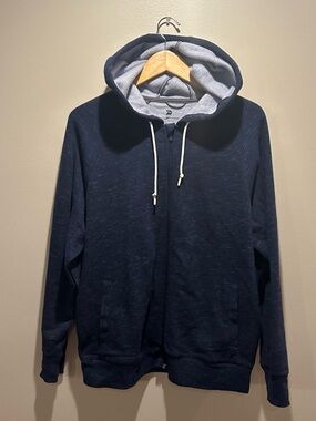 all in motion Men's Navy Zip-Up Hoodie with Gray Hood Lining